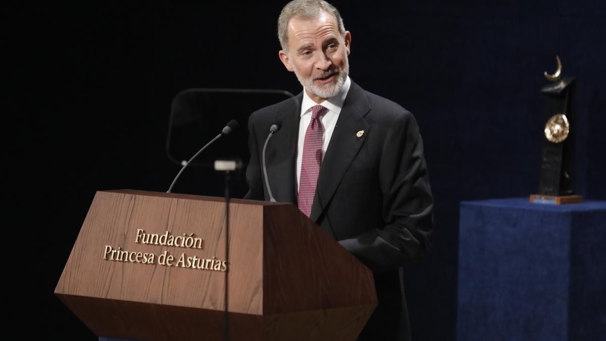 El Rey Felipe VI interviene en la 43ª edición de la entrega de los ‘Premios Princesa de Asturias 2023’