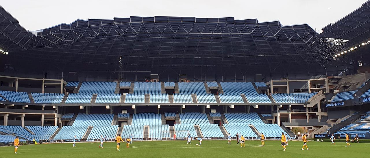 La grada de Marcador del estadio de Balaídos.