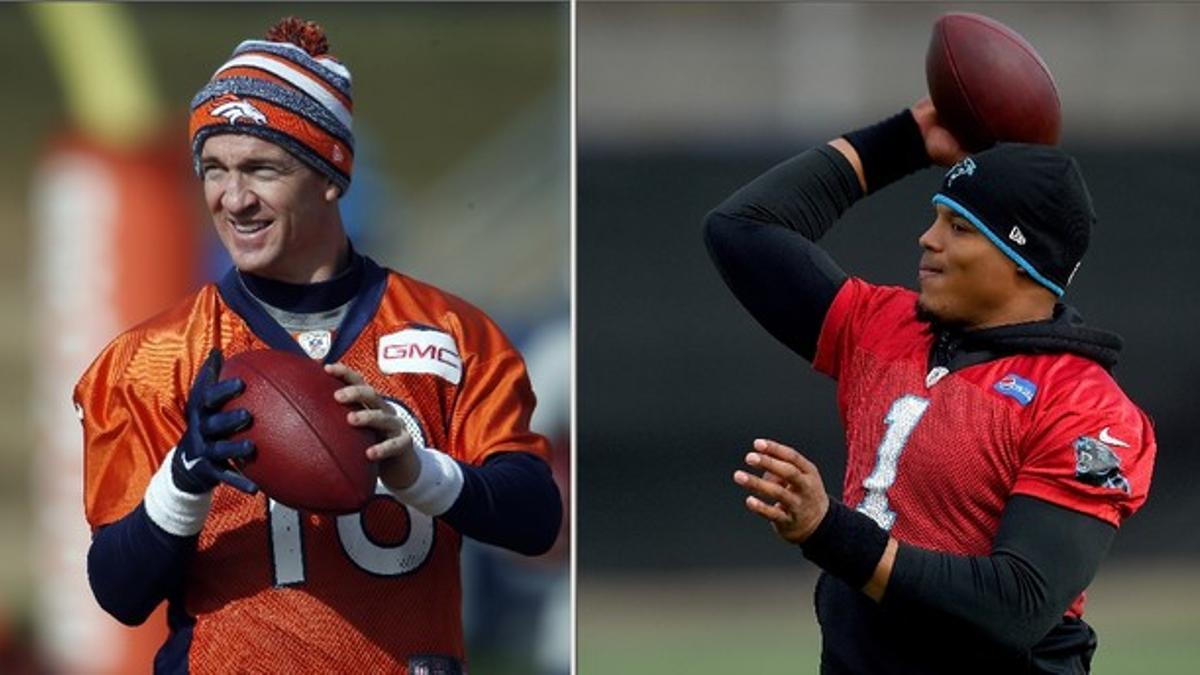 Peyton Manning, de los Broncos, y Cam Newton, de los Panthers.