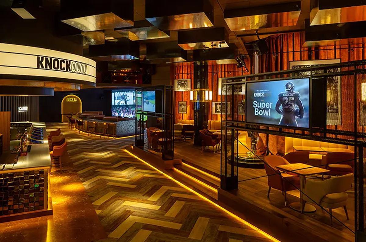 El Knockout! Sports Bar se encuentra dentro del Casino Gran Madrid