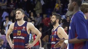 Satoransky y Navarro, durante un encuentro en el Palau Blaugrana