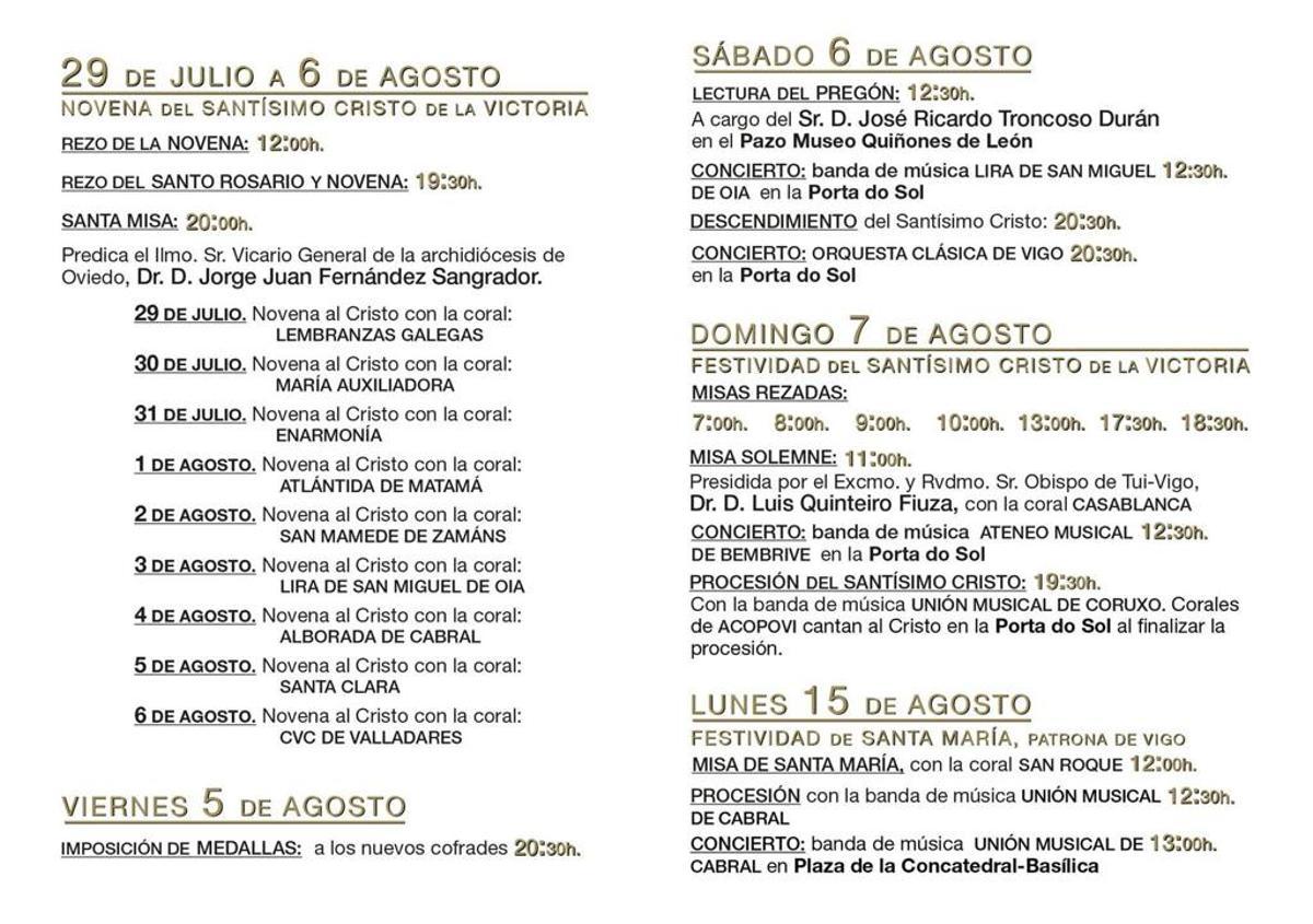 Programa de la celebración