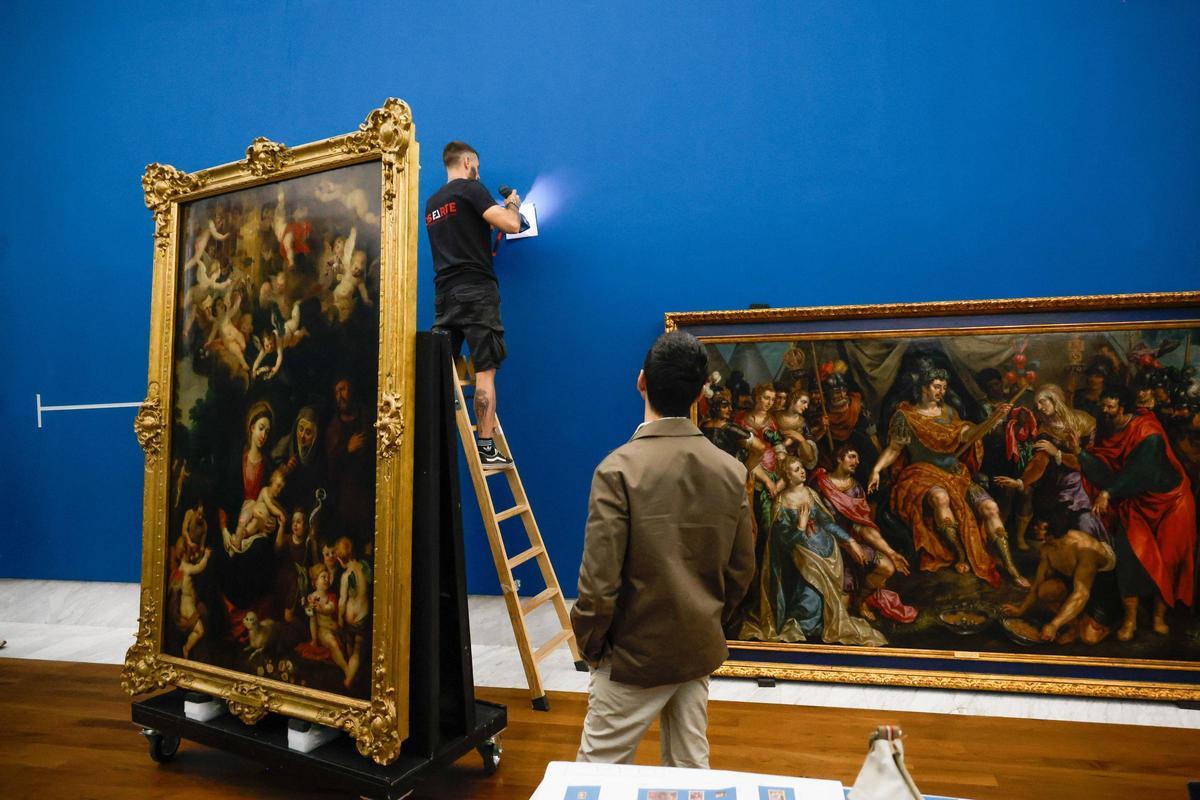 Montaje de la exposición 'Rubens. El florecimiento de un genio'.