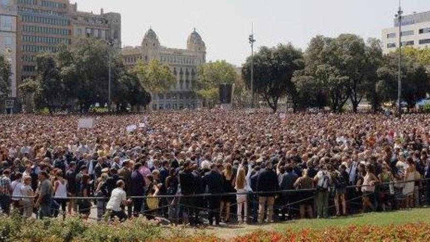 Manifestació de rebuig als atemptats que van tenir lloc el 17 d&#039;agost passat a Barcelona