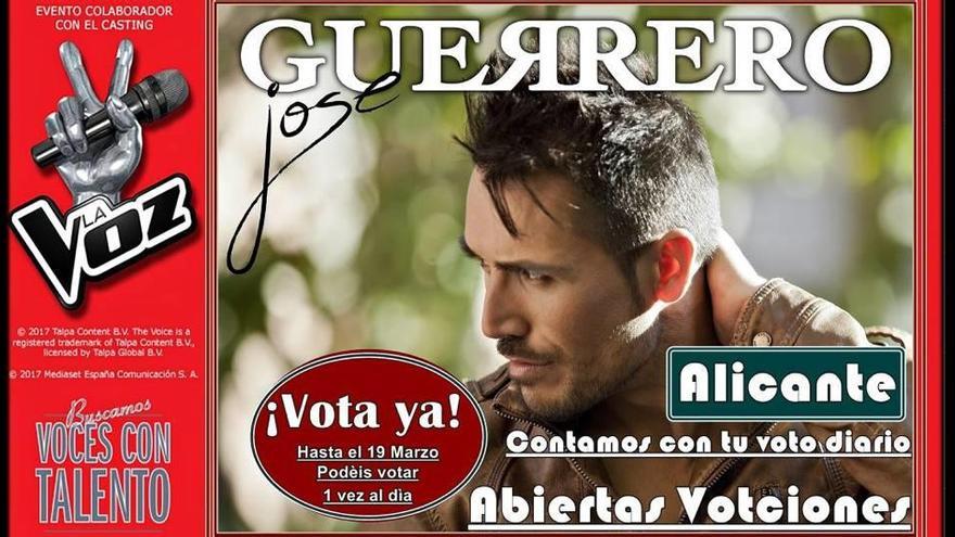 Cartel promocional del casting de Alicante para participar en el programa televisivo &#039;La Voz&#039;.