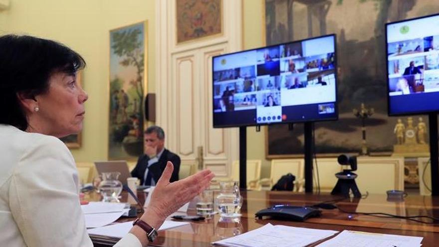 La ministra de Educación, Isabel Celaá, durante la Conferencia Sectorial de Educación por videoconferencia.