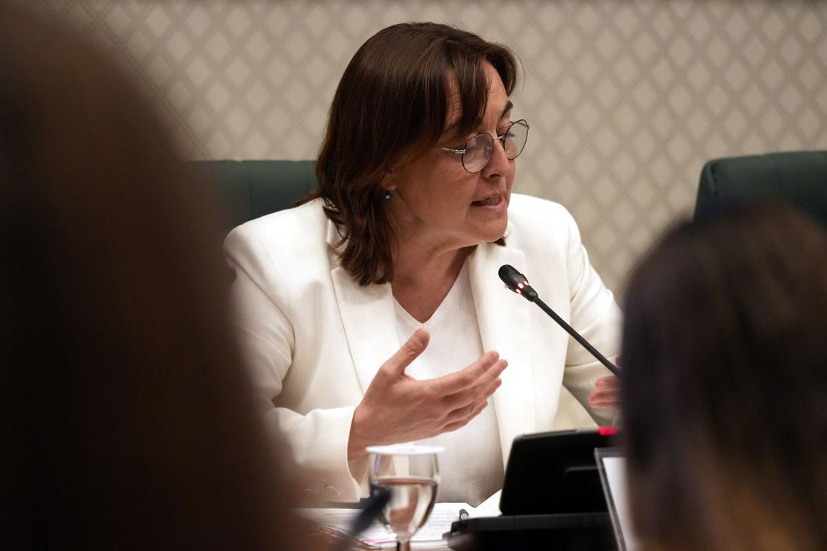 La consellera de Territori, Sílvia Paneque, en la comparecencia de presupuestos del Parlament.