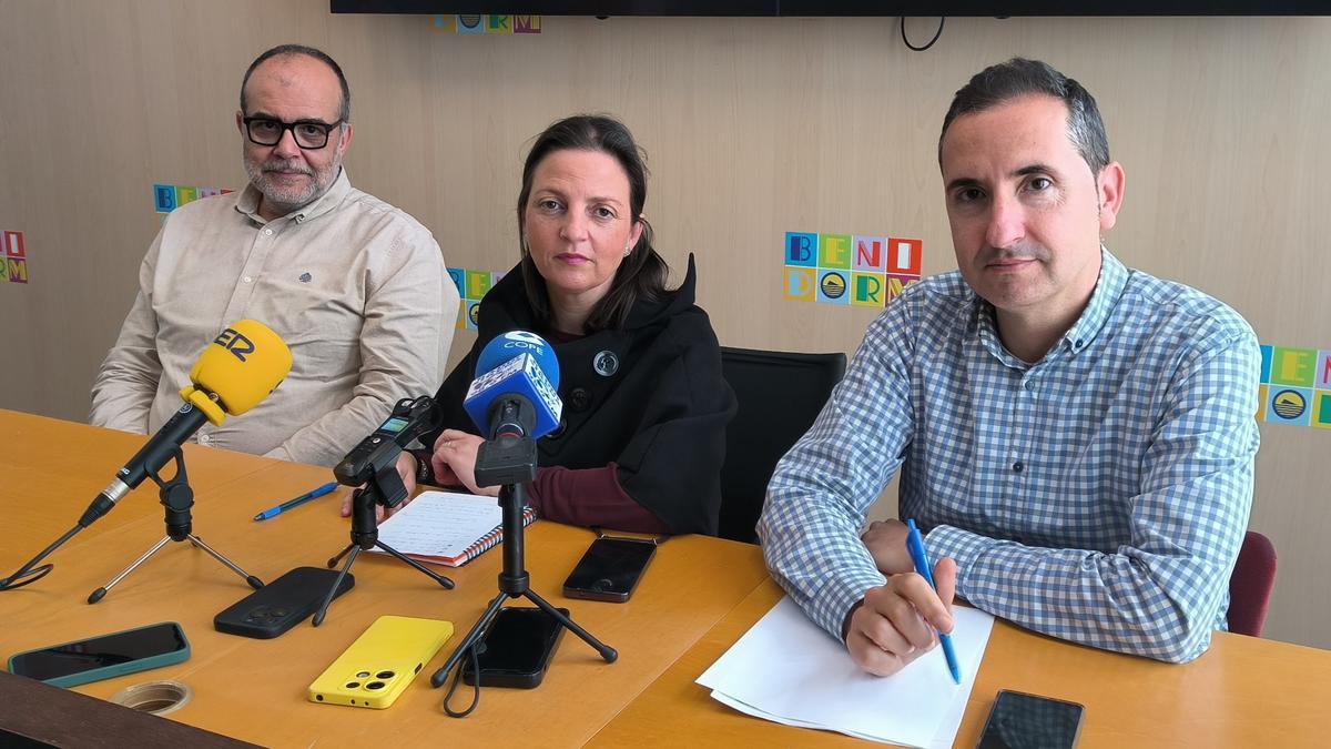 El PSOE de Benidorm en su comparecencia de este viernes.