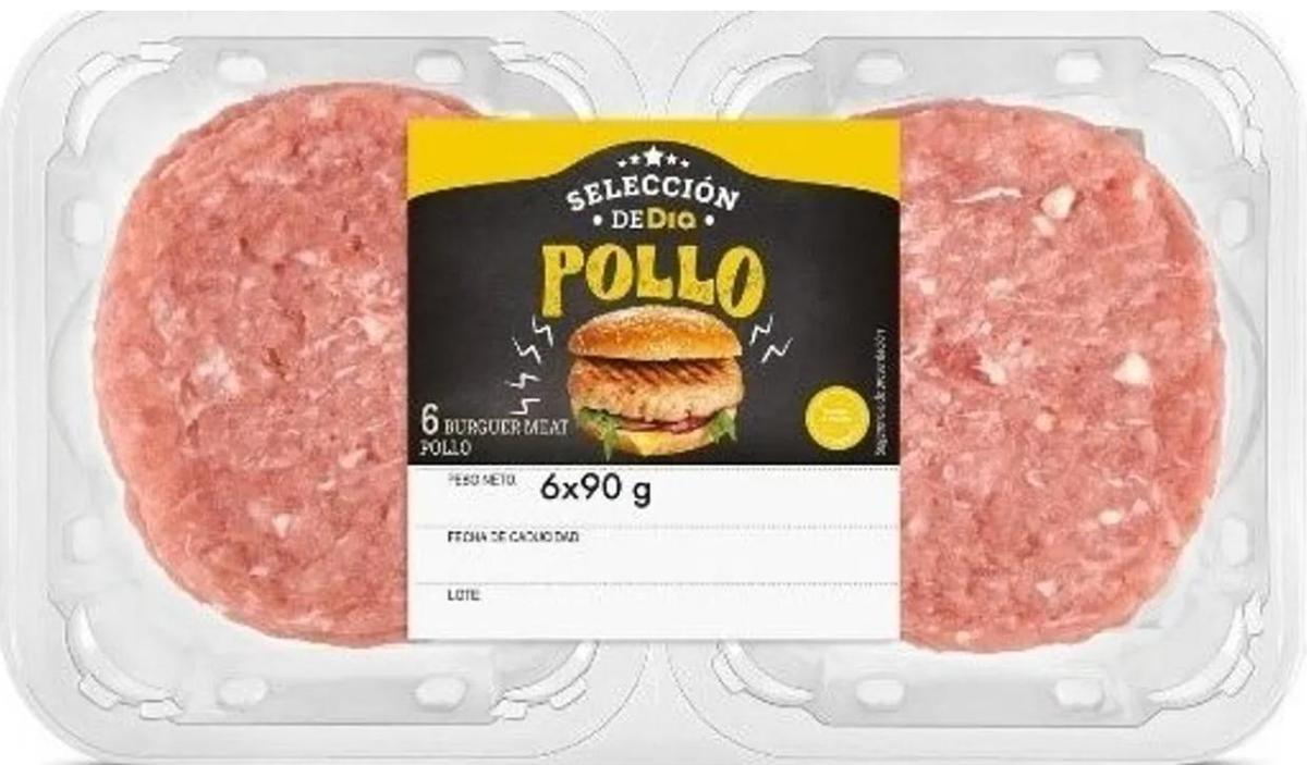 El producto afectado es 'burguer meat de pollo', de la marca Selección de Día, envasado en bandeja de plástico.