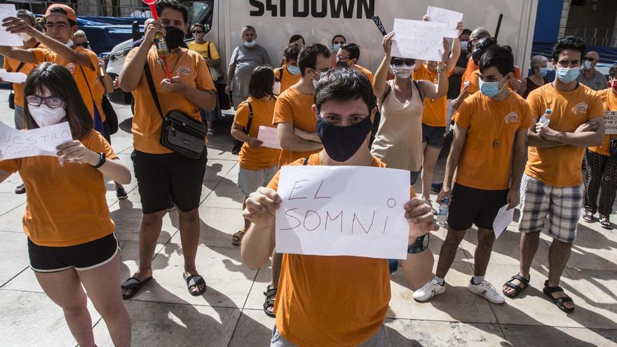 Una protesta reciente de la AMPA de El Somni