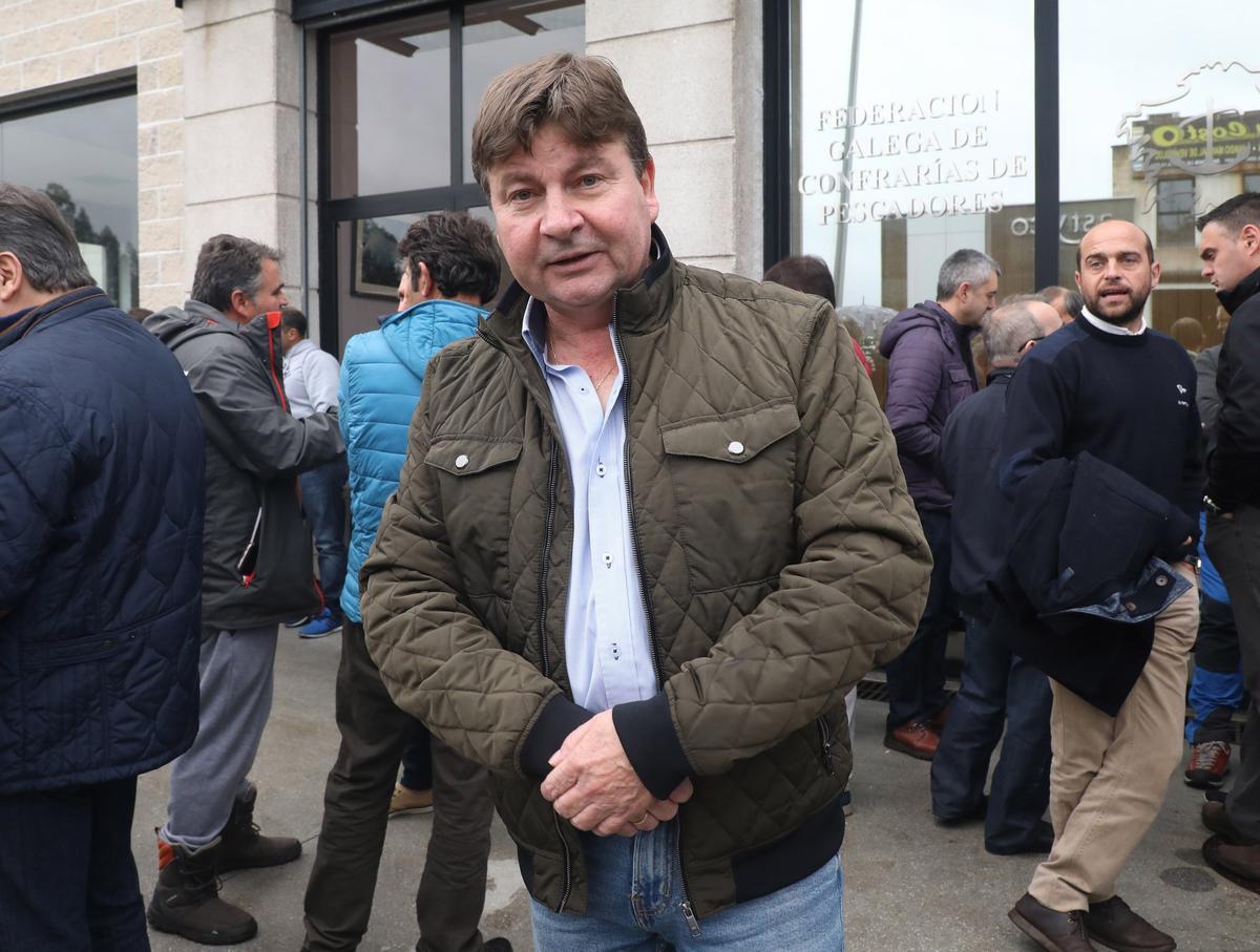 El arousano José Antonio Pérez Sieira, patrón mayor de Ribeira y presidente de la Federación Gallega de Cofradías de Pescadores.