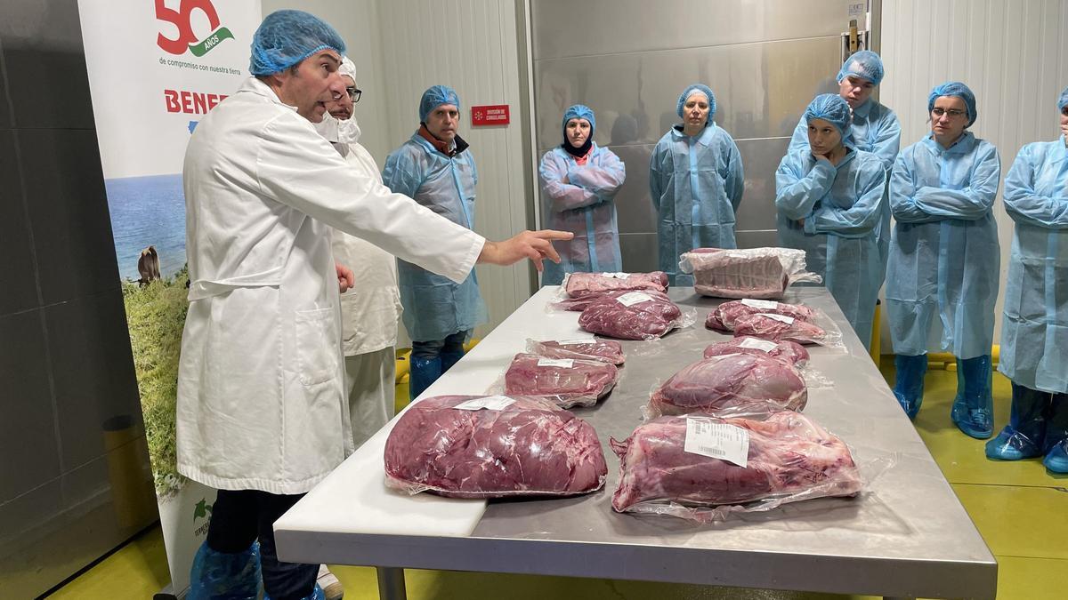 Un momento de la visita de los estudiantes a las instalaciones de Grado.