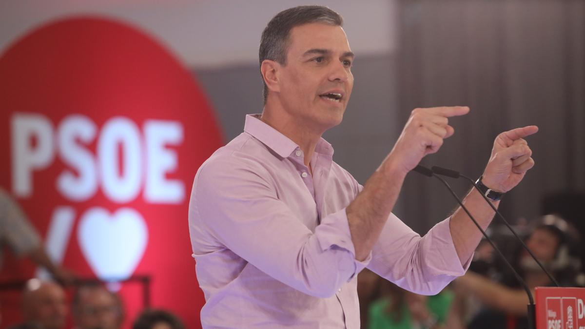 Pedro Sánchez, durante el acto del PSOE en Málaga.