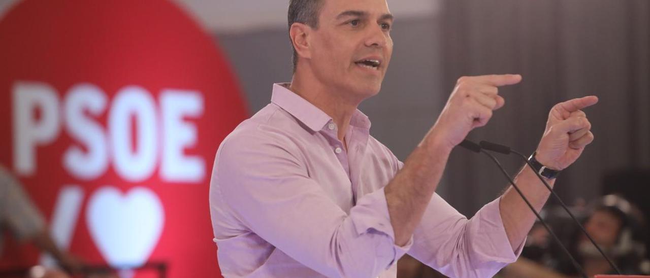 Pedro Sánchez, durante el acto del PSOE en Málaga.