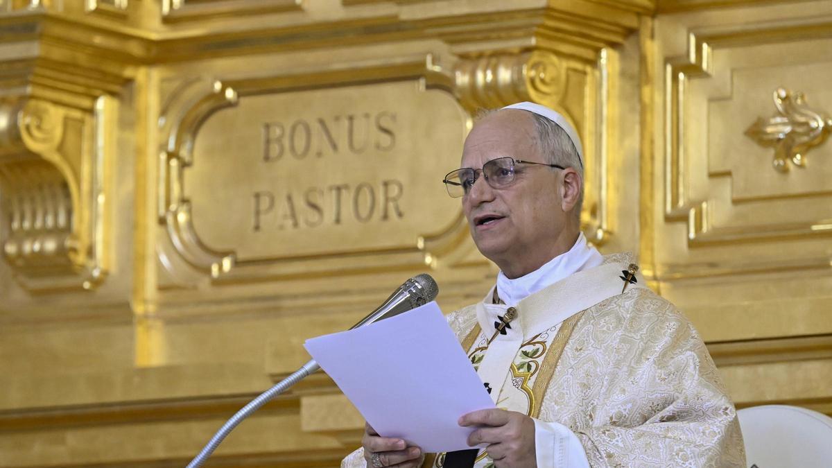 El papa León XIV en la misa en la Basílica de la Inmaculada Concepción de Mongomo, archivo.