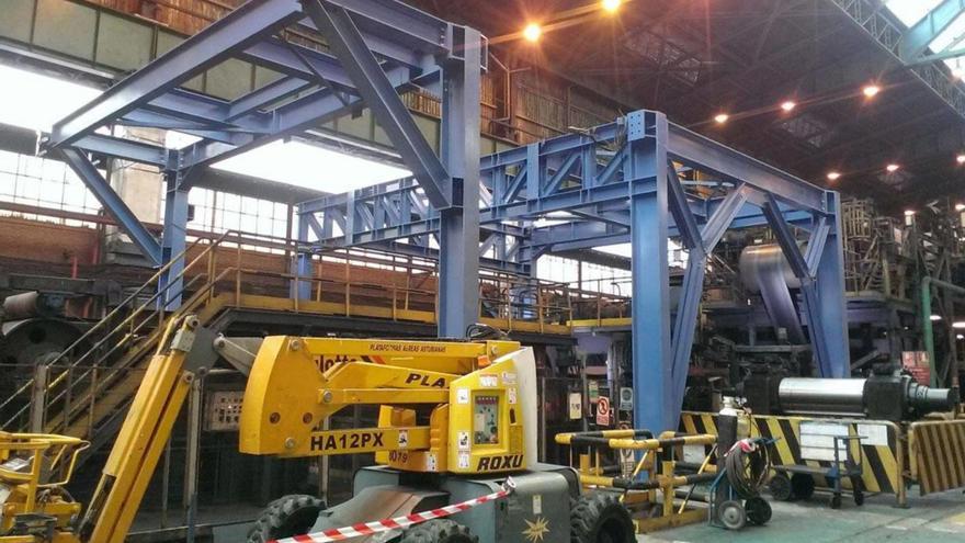 Obras en la línea de decapado de ArcelorMittal en Avilés. | CIMISA