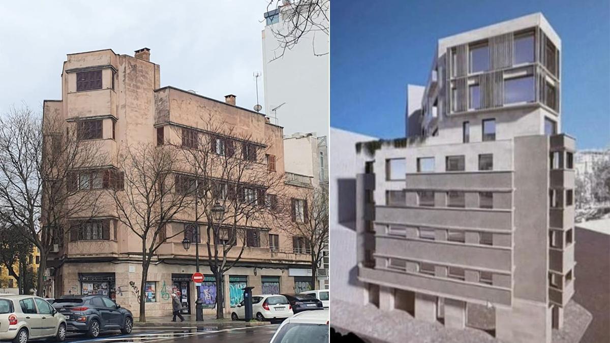 El crecimiento de cuatro alturas del edificio racionalista del Passeig Mallorca es "un despropósito arquitectónico"