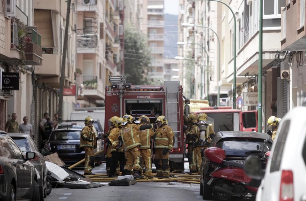 Incendio en la calle Andreu Feliu en Palma