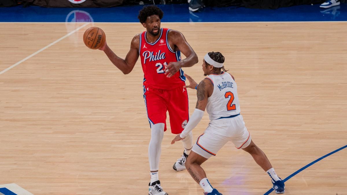 Joel Embiid, en un partido con los Sixers ante los New York Knicks