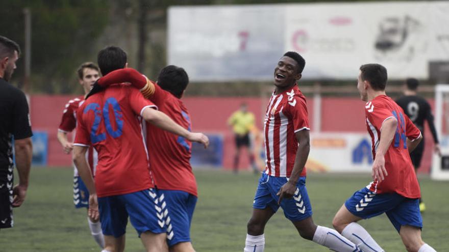 Celebració d&#039;un dels gols del Manresa