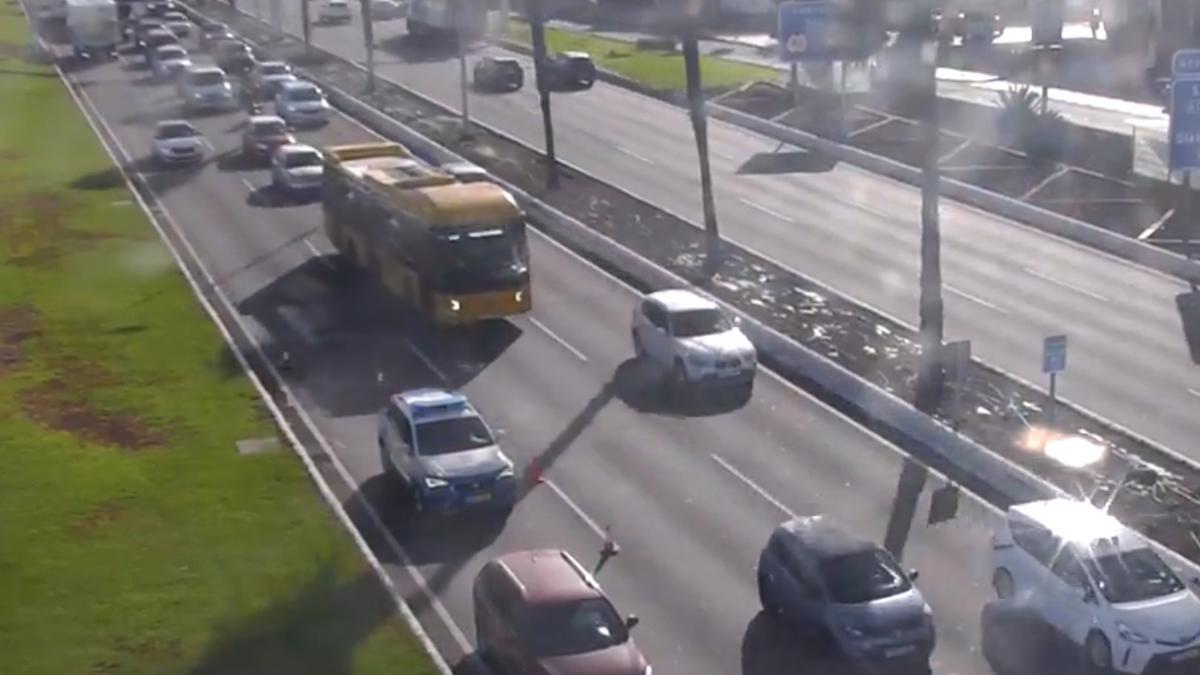 precaución por un siniestro en sentido sur