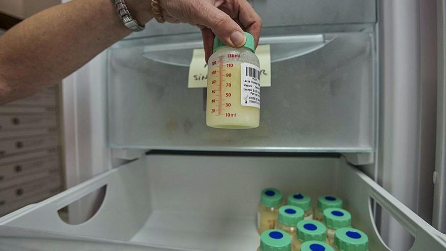 Botes de leche materna del banco del Hospital General. | HÉCTO R FUENTES/PILAR CORTÉS