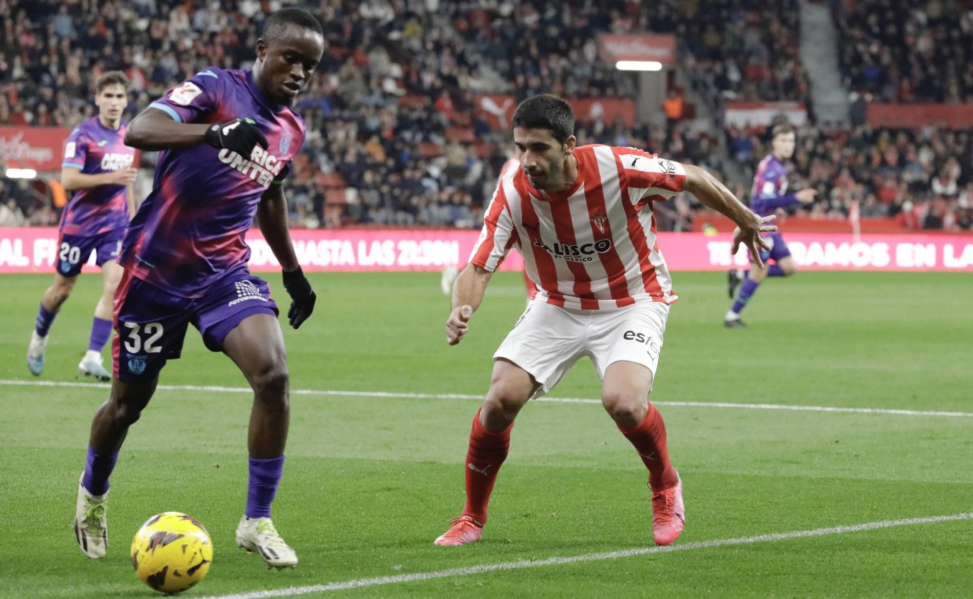 El partido entre el Sporting y el Leganés, en imágenes