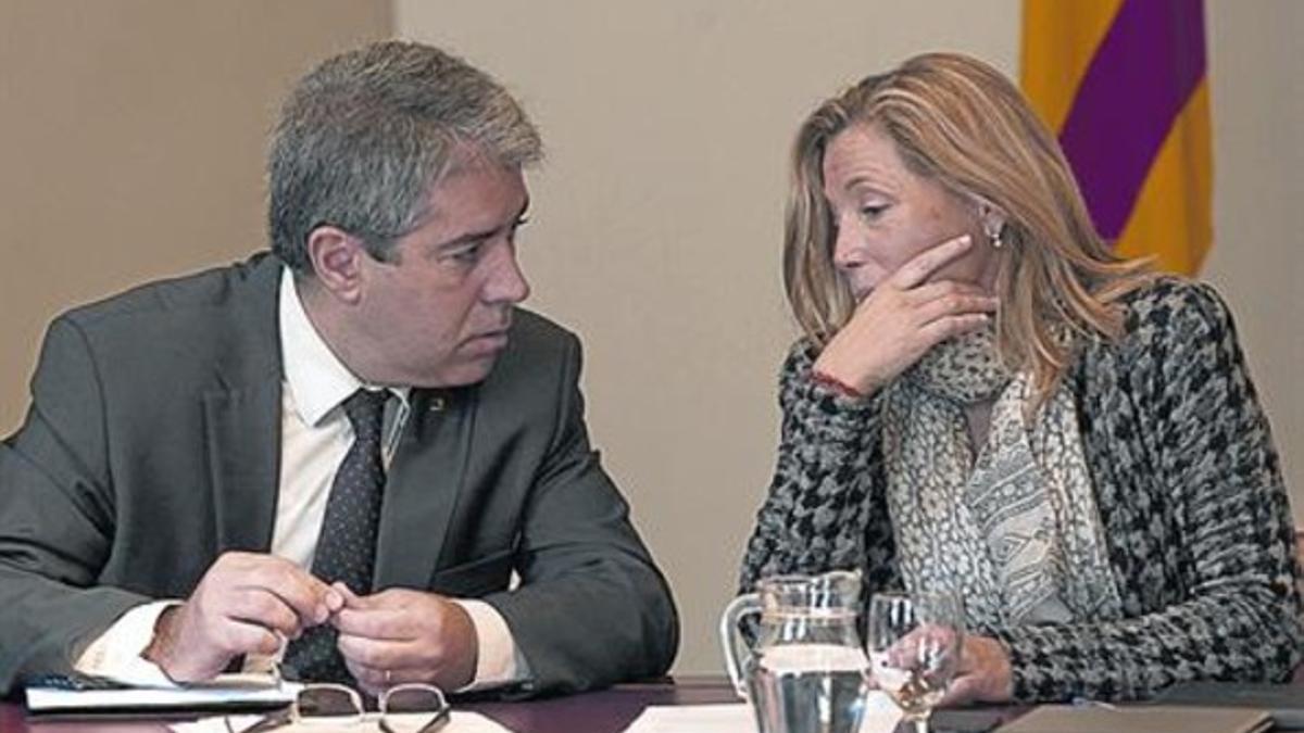 Francesc Homs y Joana Ortega, en un Consell Executiu.