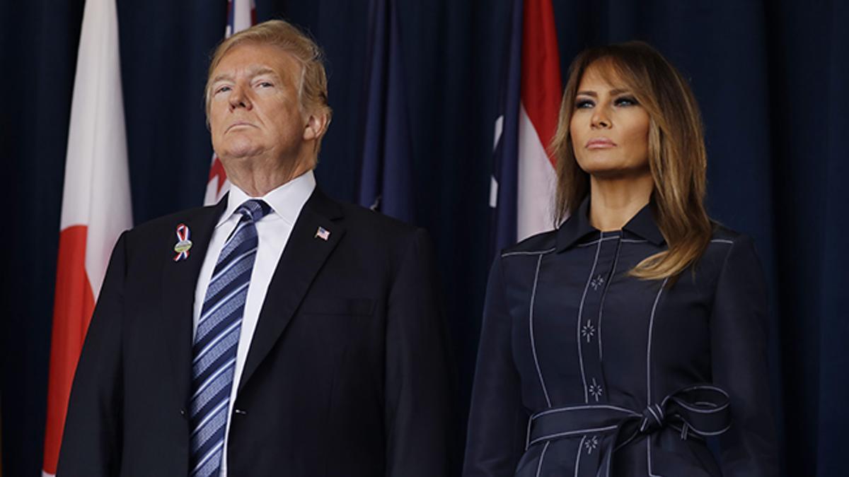 Melania Trump junto a Donald Trump en el homenaje a las víctimas del 11S en 2018