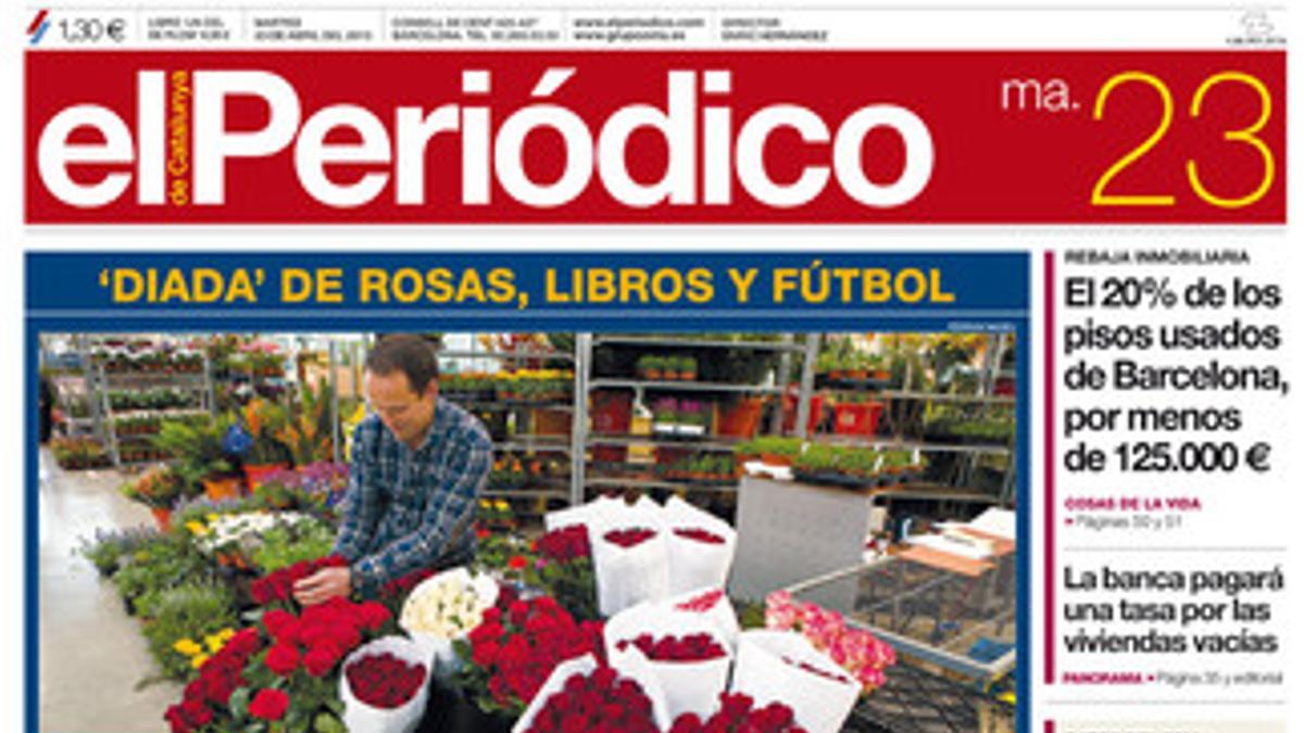 La portada de EL PERIÓDICO del 23 de abril.