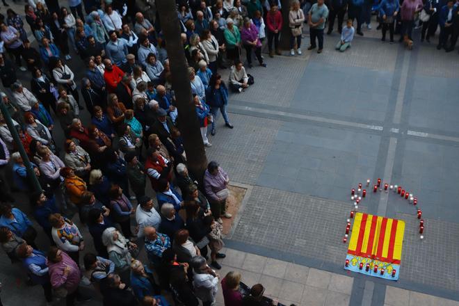 Una multitud exige el desvío de la Saleta y justicia para las víctimas de la dana seis meses después en Aldaia