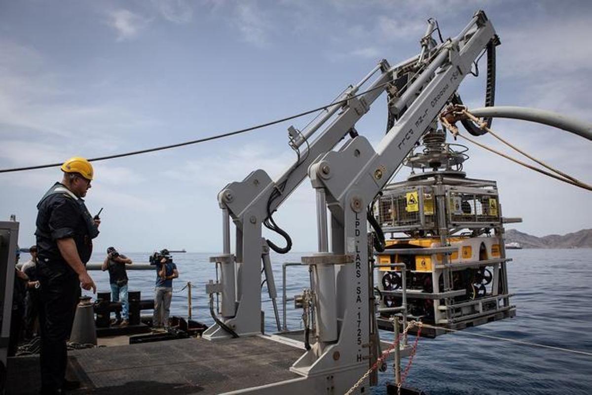 Pruebas del robot submarino Leopard en Cartagena, el pasado 14 de junio.