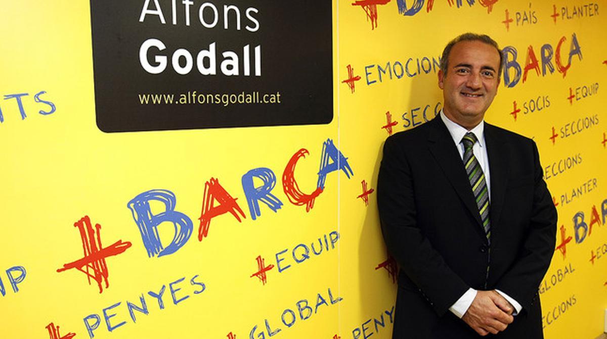 Alfons Godall, el 2010, durant la presentació de la seva candidatura a la presidència del Barça.