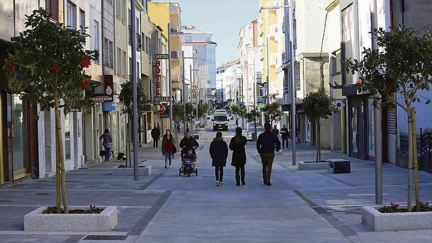 La peatonalizada calle Castelao, cuyo modelo quiere exportar el ejecutivo local. // Muñiz