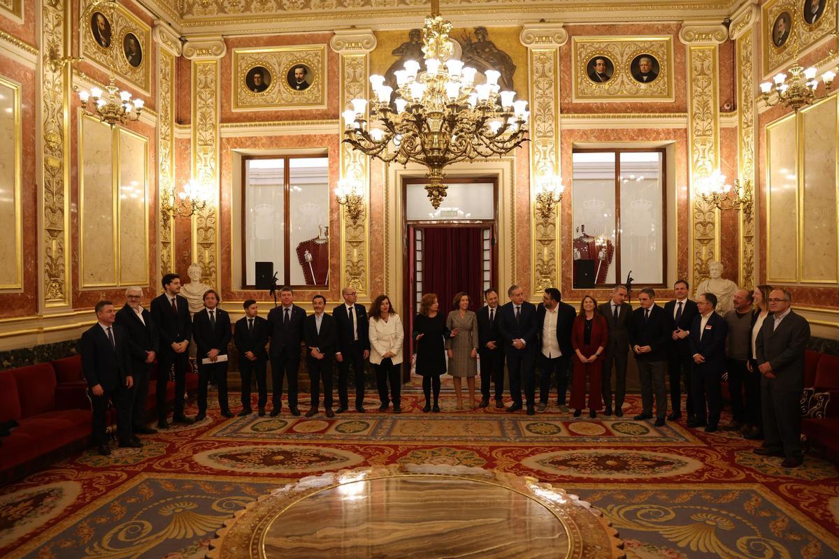 Delegación balear que se desplazó a Madrid para asistir al pleno del Congreso de los Diputados