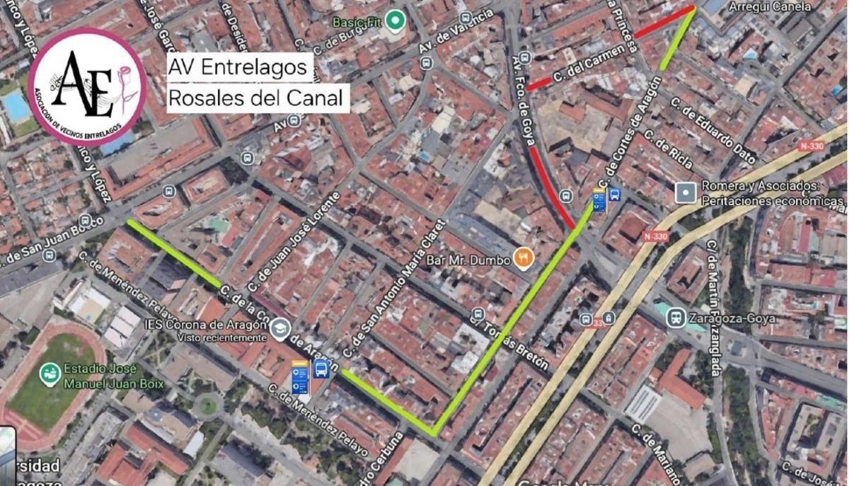 La propuesta que han enviado los vecinos al Ayuntamiento de Zaragoza.