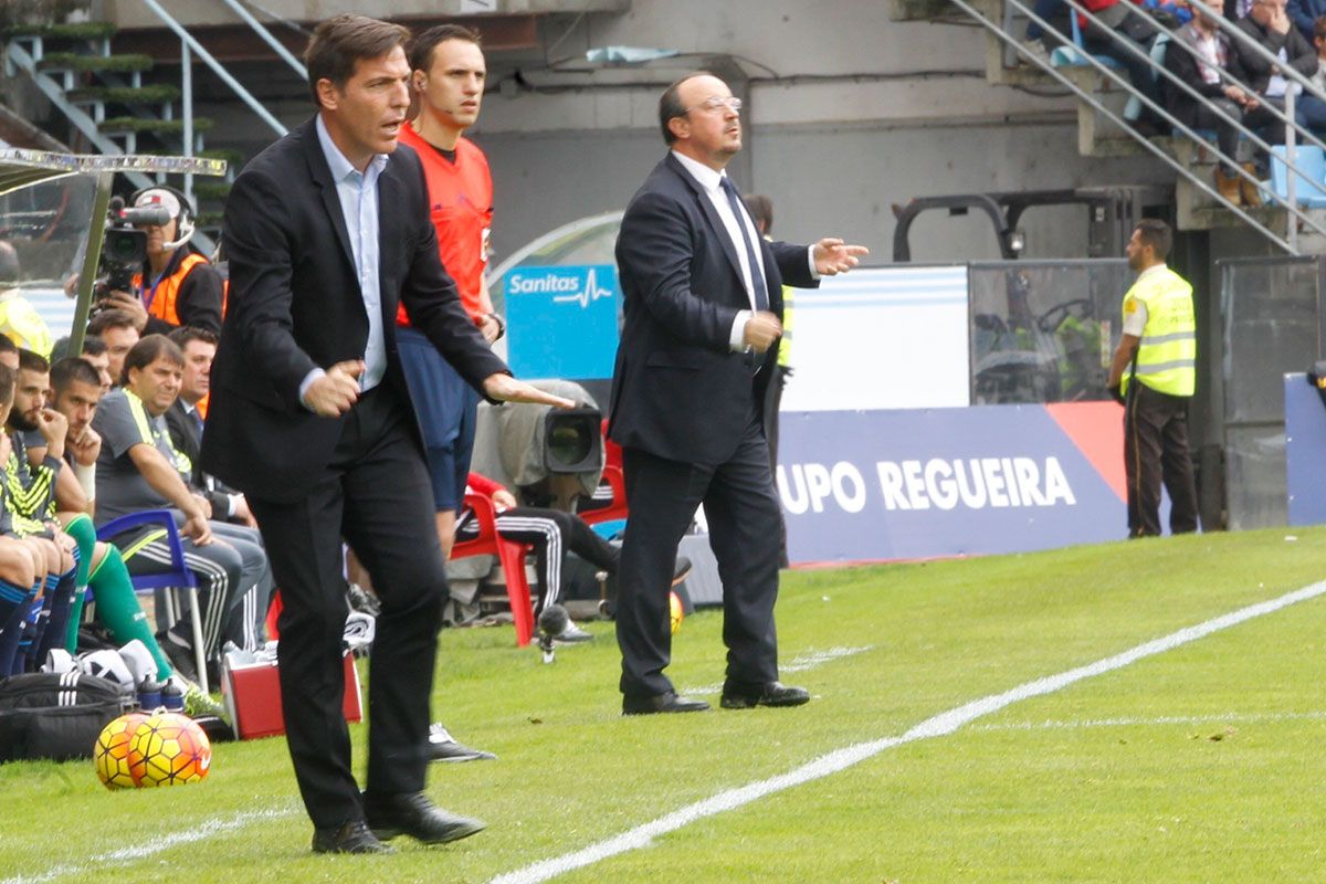 Berizzo y Benítez en el Celta-Madrid de 2015