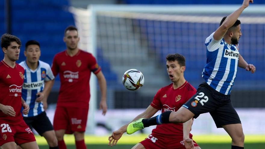 Un instant del partit de setzens de final entre l&#039;Espanyol i l&#039;Osasuna.