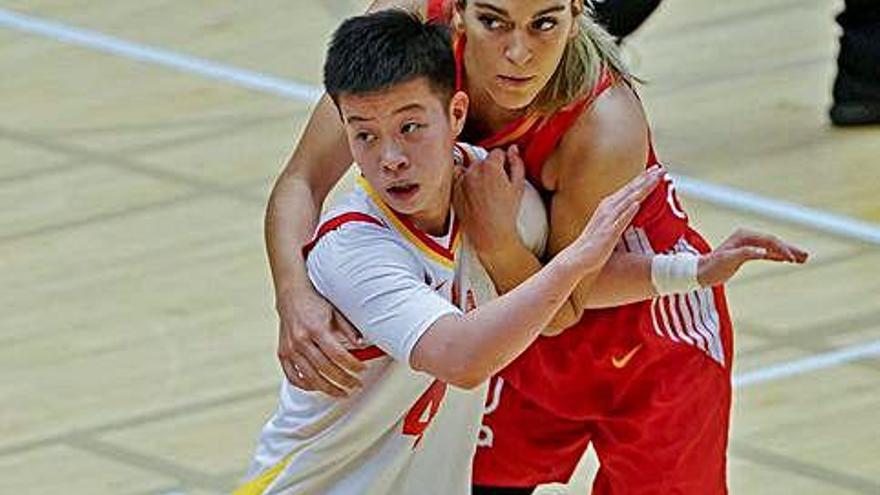 Imagen del partido de ayer entre España y China.