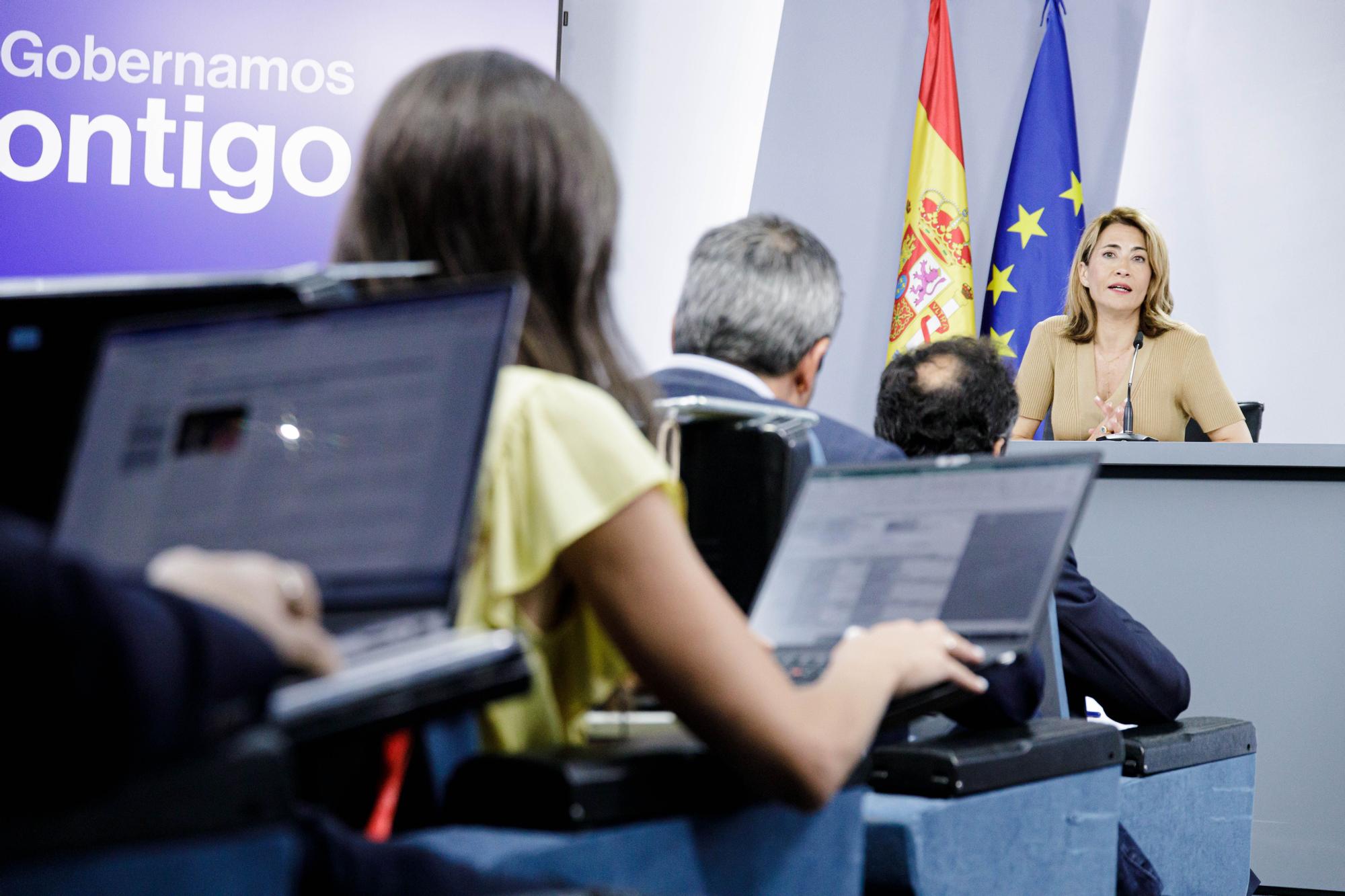 La ministra Raquel Sánchez, durante la rueda de prensa posterior al Consejo de Ministros