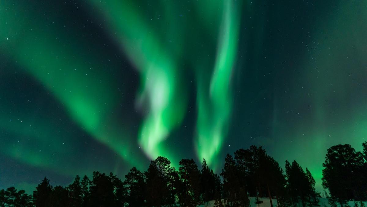 Auroras boreales en la Laponia sueca
