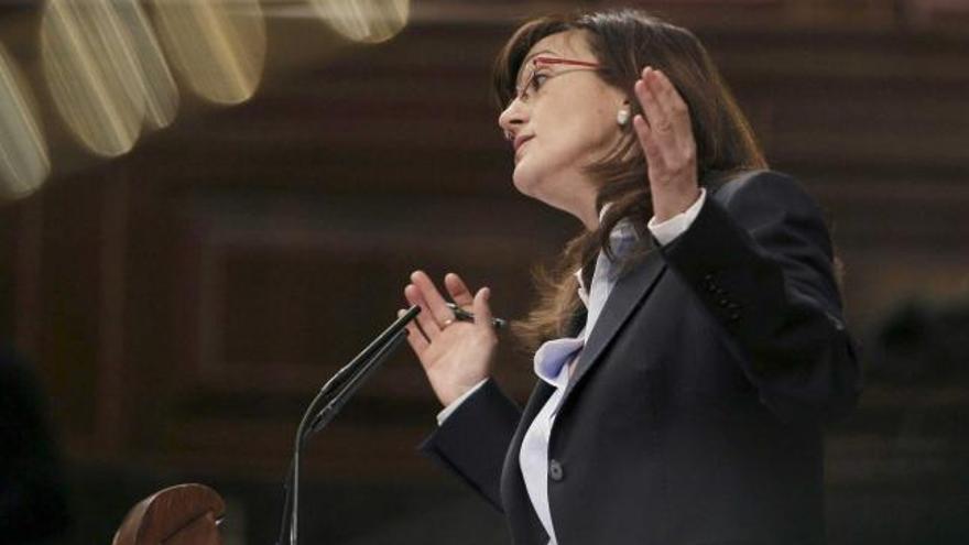 Soraya Rodríguez, ayer, durante su intervención en el debate en el Congreso.