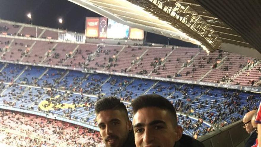 Los dos jugadores, en un partido en el Camp Nou