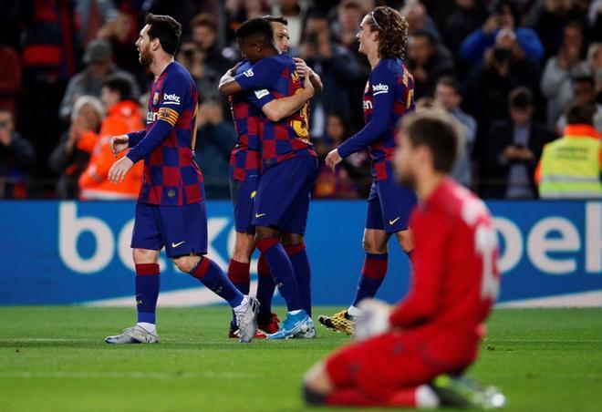 2 de febrero de 2020.  FC Barcelona 2 - Levante 1 LaLiga J.22  Ansu Fati marcó con la izquierda el 2:0