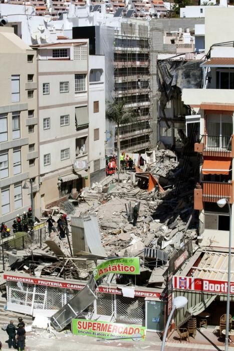 Derrumbe de un edificio de viviendas en Los Cristianos