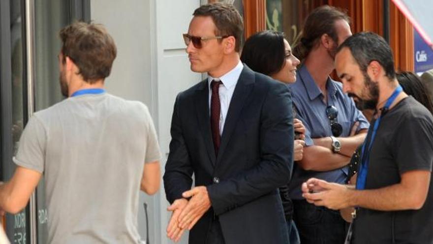 El actor Michael Fassbender se prepara para grabar una escena de The Counselor&quot;