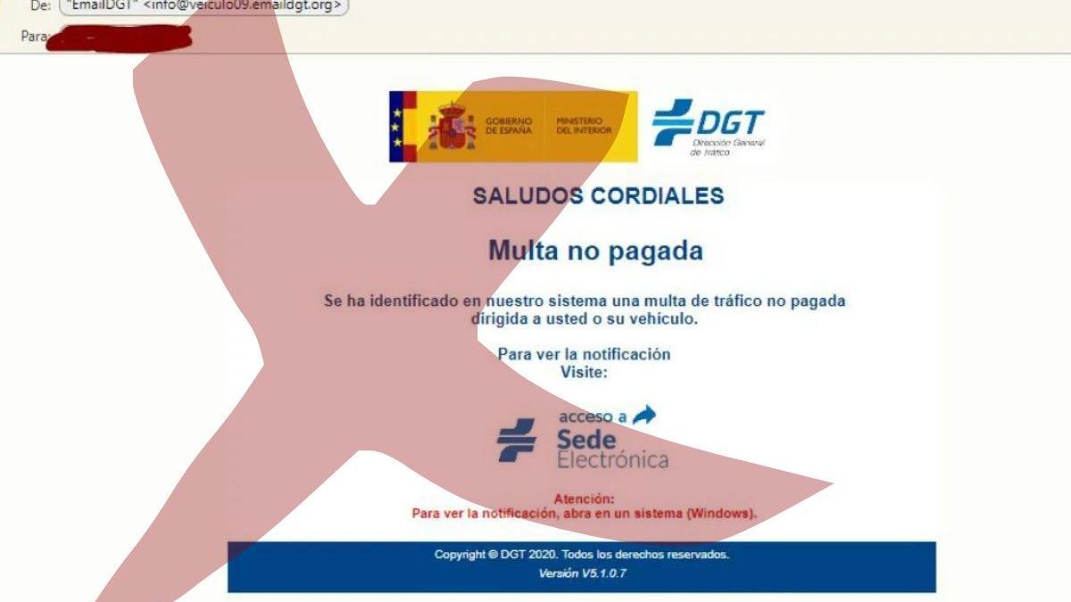 Si recibes esta alerta de la DGT, NO la abras podría salirte cara