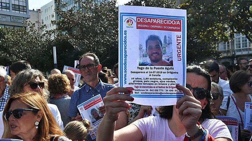 Manifestación en A Coruña el pasado 14 de julio para pedir que se reactivara la búsqueda de Yago de la Puente.