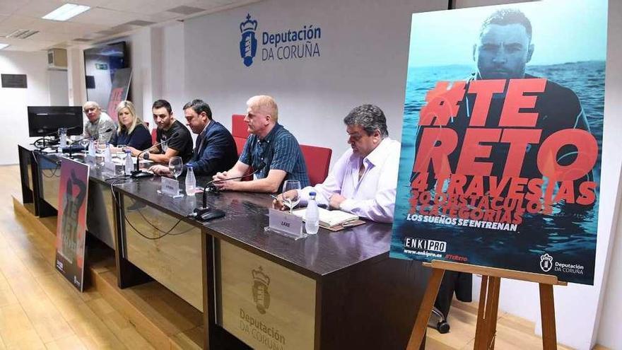 Presentación del Circuito de Travesías ENKI pro, ayer, en A Coruña.