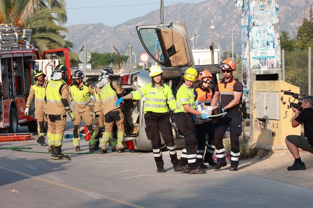 Así ha sido el simulacro de Emergencias con una treintena de víctimas en Murcia
